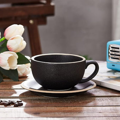 Coffeezone Vintage Design 12 oz Ceramic Latte Art Cappuccino Barista Cup - Image 3