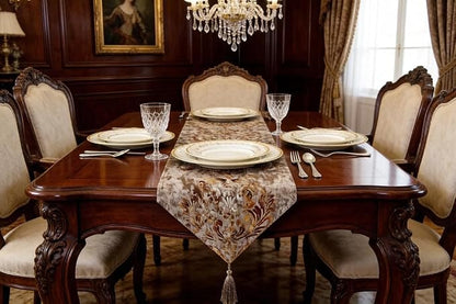 Elegant Luxury Shiny Bronze Velvet Damask Deco Tassels Wedding Party Hotel - Image 4