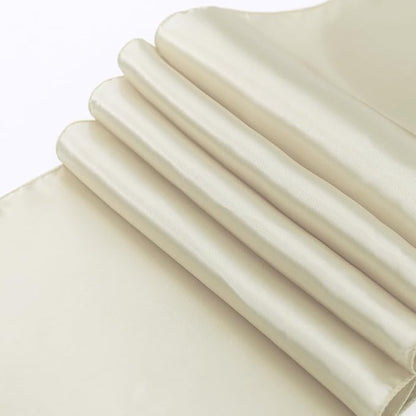 Satin Ivory Table Runner 12 x 108 Inches Pack of 10 Long Table Runner - Image 5