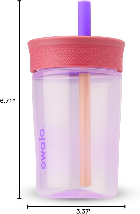Owala Tumbler Kids Plastic Water Bottle 15 oz Lilac Rocket | Spill-Resistant - Image 6