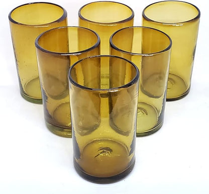 Solid Amber 14 oz Drinking Glasses, Recycled Glass, Toxin-Free - Image 6