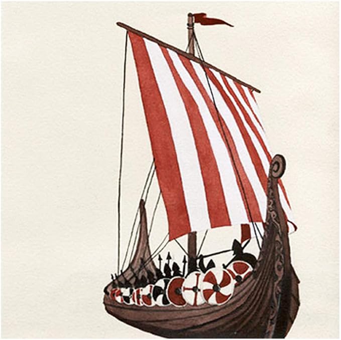 Viking Ship Luncheon Napkin by Unknown