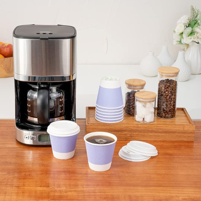 Restaurantware 8 Ounce Double Wall Disposable Coffee Cups, 500 Insulated Light - Image 11