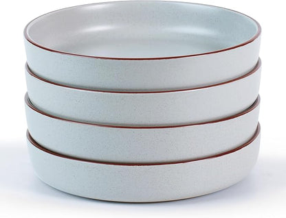famiware Mercury Pasta Bowls Set of 4, 33 oz Large Salad Bowls, Light Gray | by Famiware