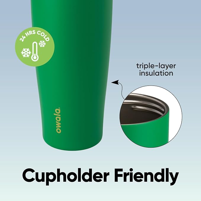 Owala FreeSip Tumbler Stainless Steel Water Bottle 40 oz Putting Green | - Image 4