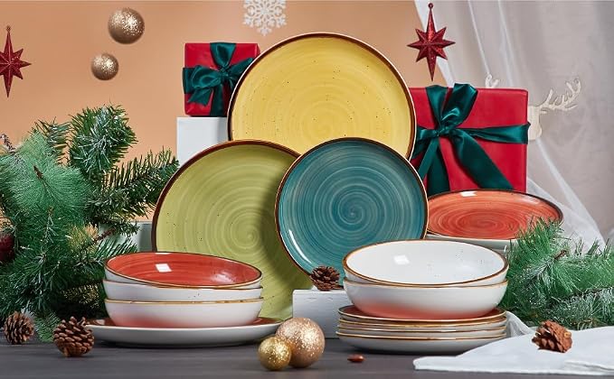 ONEMORE Porcelain Plates Set 10.5 inch Large Dinner Plates - Image 6