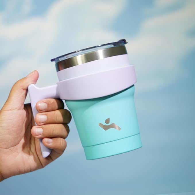Konokyo 10 oz Tumbler with Handle and Straw, Insulated Travel Mug | Lavender - Image 5