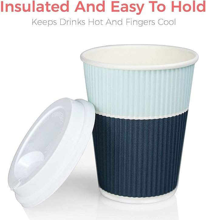 Disposable Coffee Cups With Lids - 12 oz To Go Coffee Cups With Sturdy Lids - Image 9