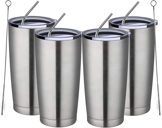 MEWAY 20oz Tumbler 4 Pack Double Wall Vacuum Insulated Travel Mug Bulk by MEWAY