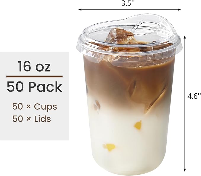 16 oz Round Bottom Clear Plastic Cups - Image 2