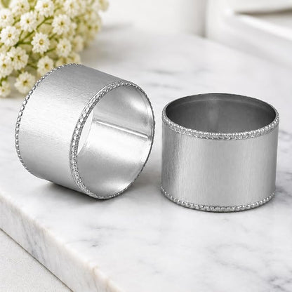 ALPHA Living HOME Silver Napkin Rings Set of 12 Premium, 100% Metal - Image 3