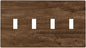 Light Switch Cover Brown Rustic Wood Grain Farmhouse 4 Gang Switch Plate Quad Toggle Wall Plates Decorative Switchplate Electrical Outlet Cover for Cabin Bedroom Decor