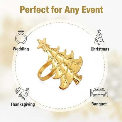 100 Pcs Gold Napkin Rings Bulk Delicate Napkin Holder for Dining Wedding Party Banquet Table Decroration Christmas and Daily Use