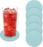 uxcell 5Pcs PU Leather Coasters, Light Blue by uxcell