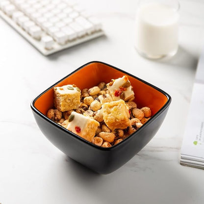 AmorArc 32oz Square Cereal Soup Bowls, Stoneware Bowls Set of 4 - Image 6