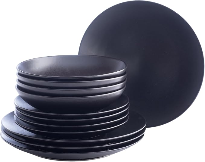 Porto by Stone Lain Semplice 12-Piece Premium Kitchen & Dining Dinnerware Set by Unknown