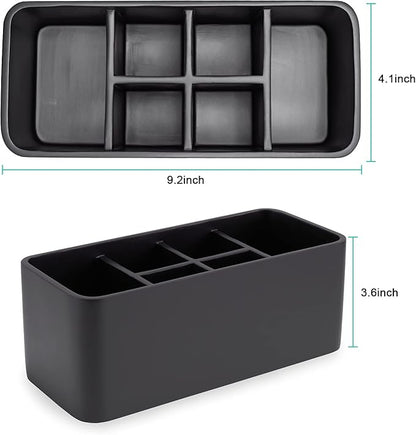 Toothbrush Holder for Bathrooms Toothpaste Holder Stand Bathroom Organizer for Toothbrush Makeup Brushes Holder (Black)