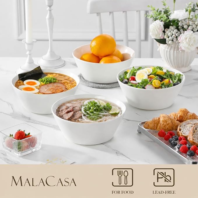 MALACASA Large Salad & Soup Bowls - Image 3