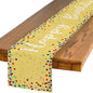 Artoid Mode Polka Dot Yellow Happy Birthday Table Runner, Seasonal Summer by ArtoidMode
