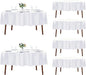 Fokitut 6 Pack Round Tablecloth, 70 Inch, Stain Resistant and Wrinkle Polyester Table Cloth, Fabric Table Cover for Kitchen Dining, Wedding, Party, Holiday Dinner-White