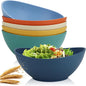60oz Wheat Straw Bowls Set of 6 Salad Bowls Large Popcorn Bowl Unbreakable by HOMIENLY