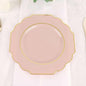 Blush Hard Plastic Dessert Plates, 50 Pack 8" Disposable Round Baroque Plates by TCFLinen