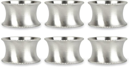 DII Decorative Assorted Silver Napkin Ring Set, One Size, Beaded Silver by DII