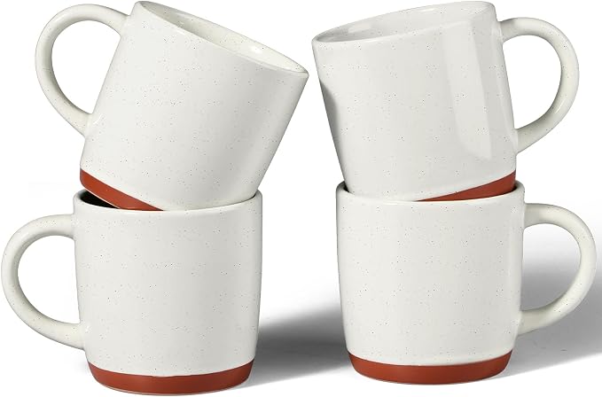 E-far Ceramic Coffee Mug Set of 4, 12oz Stoneware Coffee Cup by E-far