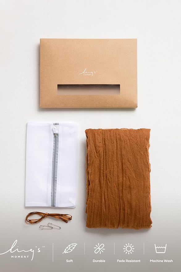 Ling's Moment Terracotta Cheesecloth Table Runner, 120 Inch, Burnt Orange | 10FT - Image 6