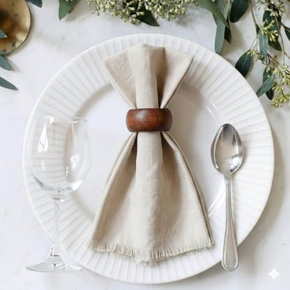 Wooden Napkin Rings Dining Table Napkin Holder, Classic Everyday Use - Image 2