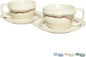 Bosmarlin Ceramic Cappuccino Cup and Saucer Set of 2, 10 Oz, Dishwasher and by Bosmarlin