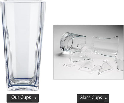 Top-spring 20 Oz Reusable Plastic Water Tumbler 6pcs Clear BPA Free | Thickened - Image 3