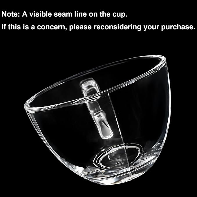 Tosnail 6 Pack 7-Ounce Glass Tea Cups and Saucers Sets Glass Coffee Mugs - Image 3