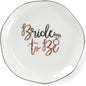Wedding Ring Dish For Bride-Bride To Be Jewelry Dish Tray-Ceramic White