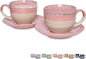 Bosmarlin Ceramic Cappuccino Cup and Saucer Set of 2, 10 Oz, Coffee Cups by Bosmarlin
