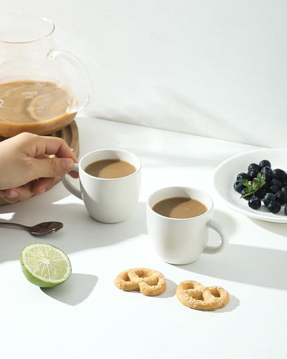 HASENSE Ceramic 3 OZ Espresso Cups, Porcelain Espresso Demitasse Cups Set of 4 - Image 3