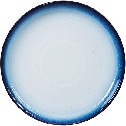Denby - Blue Haze Coupe Salad Plates Set of 6 - Dishwasher Microwave Oven Safe - Scratch Chip Resistant Lunch, Appetizer, Dessert Plates - 8.25 Inch Ceramic Stoneware Dinnerware Set