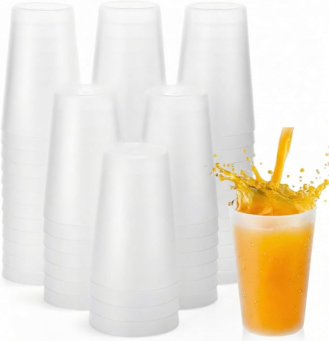 Potchen 54 Pieces Kids Plastic Cups 8.5 oz Reusable Drinking Cups Stackable by Potchen