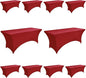 10-Pack 6ft Spandex Table Covers for Rectangle Standard Folding Tables - Wrinkle Resistant Stretch Tablecloths - Ultimate Fitted Table Protector for Parties, Banquet, Wedding