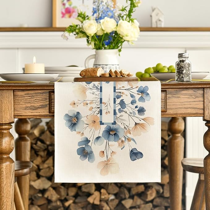 Artoid Mode Bloom Flowers Floral Weeds Spring Table Runner, Seasonal Summer - Image 3