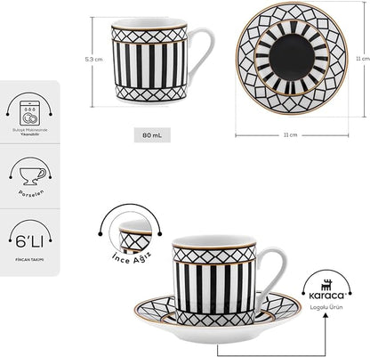 KARACA Helenistic Turkish Small Coffee Cups Set - Image 3