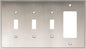 Henne Bery Soft Modern Decorative Wall Plate Switch Plate Outlet Cover (Triple Toggle/Single Decorator, Satin Nickel)