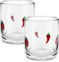 SiliFine 2 PCS Chili Icon Juice Glasses - 14oz Red Chili Stemless Wine Drinking by SiliFine