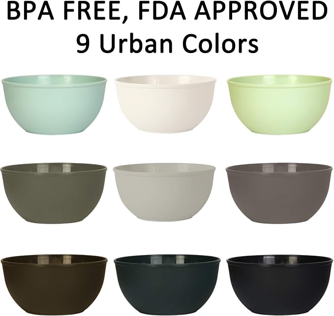 Youngever 9 Pack 10 Ounce Plastic Bowls, Kids Plastic Bowls - Image 3