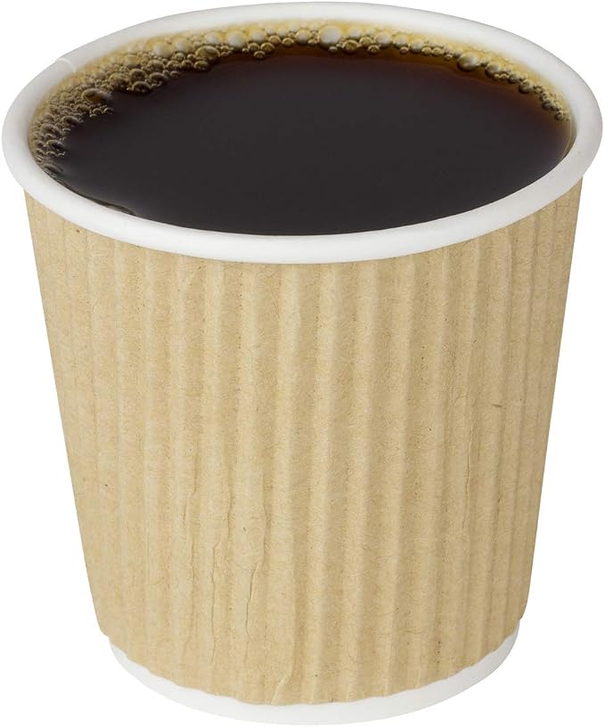 Karat Coffee Hot Cups 4oz Kraft Small Ripple Disposable Paper Cups, Picnic or - Image 6