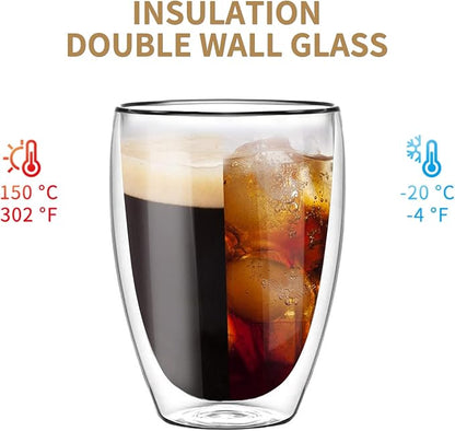 6.8OZ Double Wall Espresso Cups Set of 4, Double Wall Insulated Espresso Mugs - Image 4