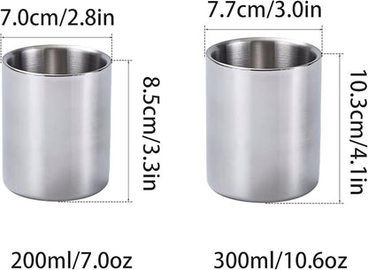 Reusable Double Wall Stainless Steel Cups Insulated Coffee Mug Handleless Beer - Image 2
