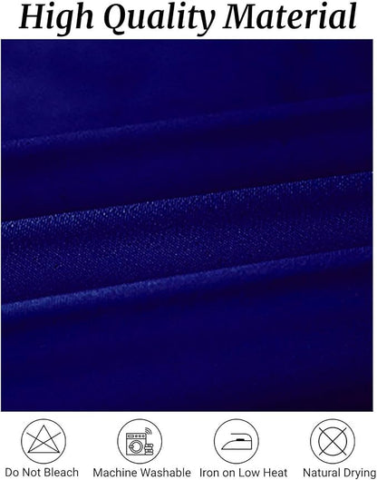 Fokitut 6 Pack Round Tablecloth, 132 Inch, Stain Resistant and Wrinkle Polyester Table Cloth, Fabric Table Cover for Kitchen Dining, Wedding, Party, Holiday Dinner-Royal Blue