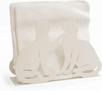 Mango Steam Tabletop Napkin/Tissue & Letter Holder For Home, Kitchen, Restaurants (Cat, White)