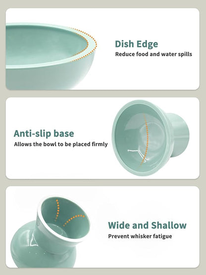 LoeJan Elevated Cat Food and Water Bowls Set, Extra Wide and Raised Ceramic - Image 5